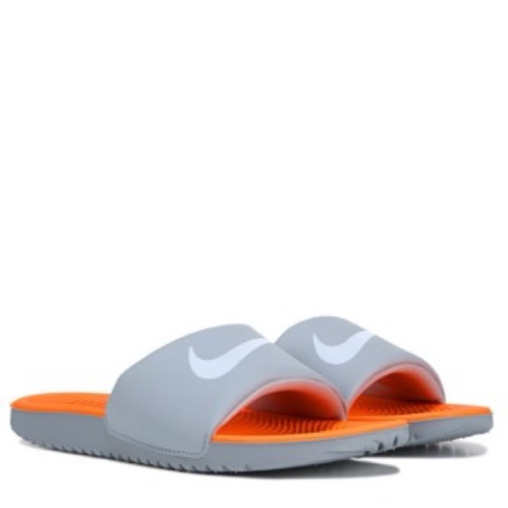 NIKE ORANGE/GREY WOMENS 8 1/2 / KIDS 7Y SLIDES❗️ - Picture 2 of 2